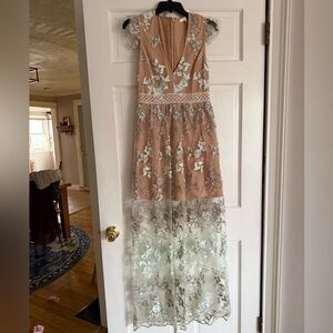 Wayf Oakfield Embroidered Lace Maxi Dress